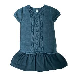 Cherokee girls Black metallic knit sweater dress 4T ruffles